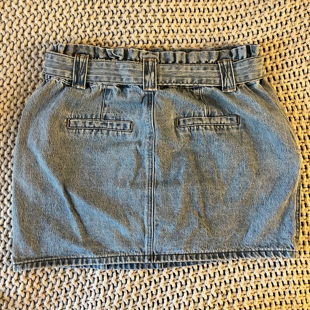 NWT Blank NYC Moon River Paper Bag Denim Mini Skirt - Picture 6 of 13